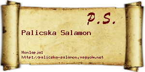 Palicska Salamon névjegykártya